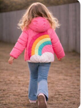 Girls Old Navy Rainbow Puffer Jacket Coat Size 2T